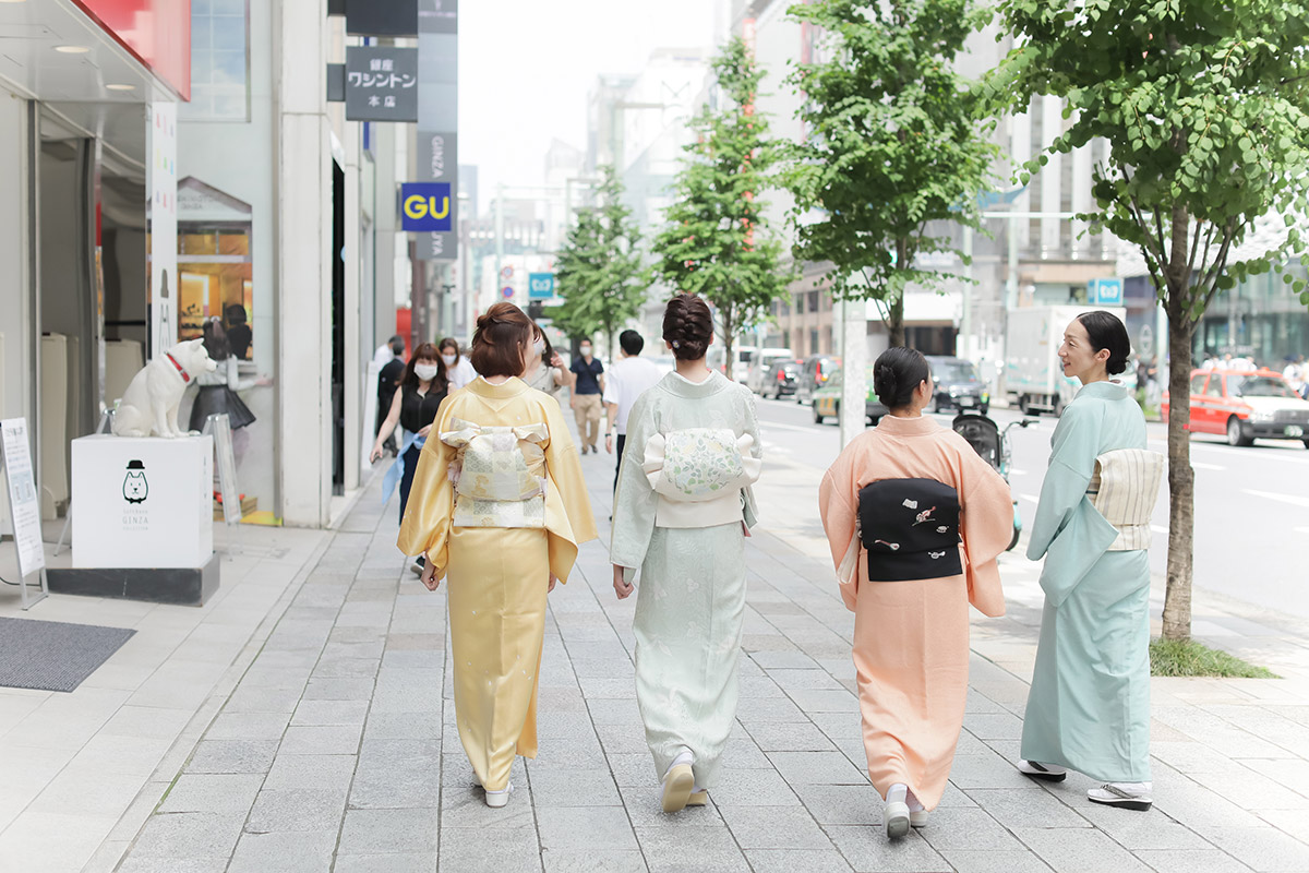 訪問着 東京ますいわ屋 ピンク 霞に刺繍の花草 袷正絹着物 10SM2の+ ...
